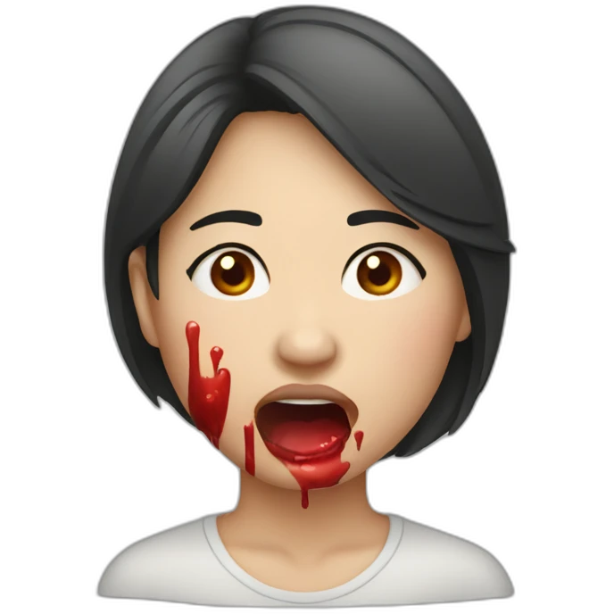 asian woman nosebleeding emoji