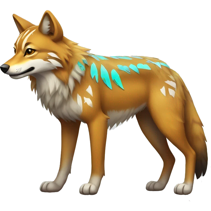 Colorful Coywolf With Shiny Tribal Markings Full Body emoji