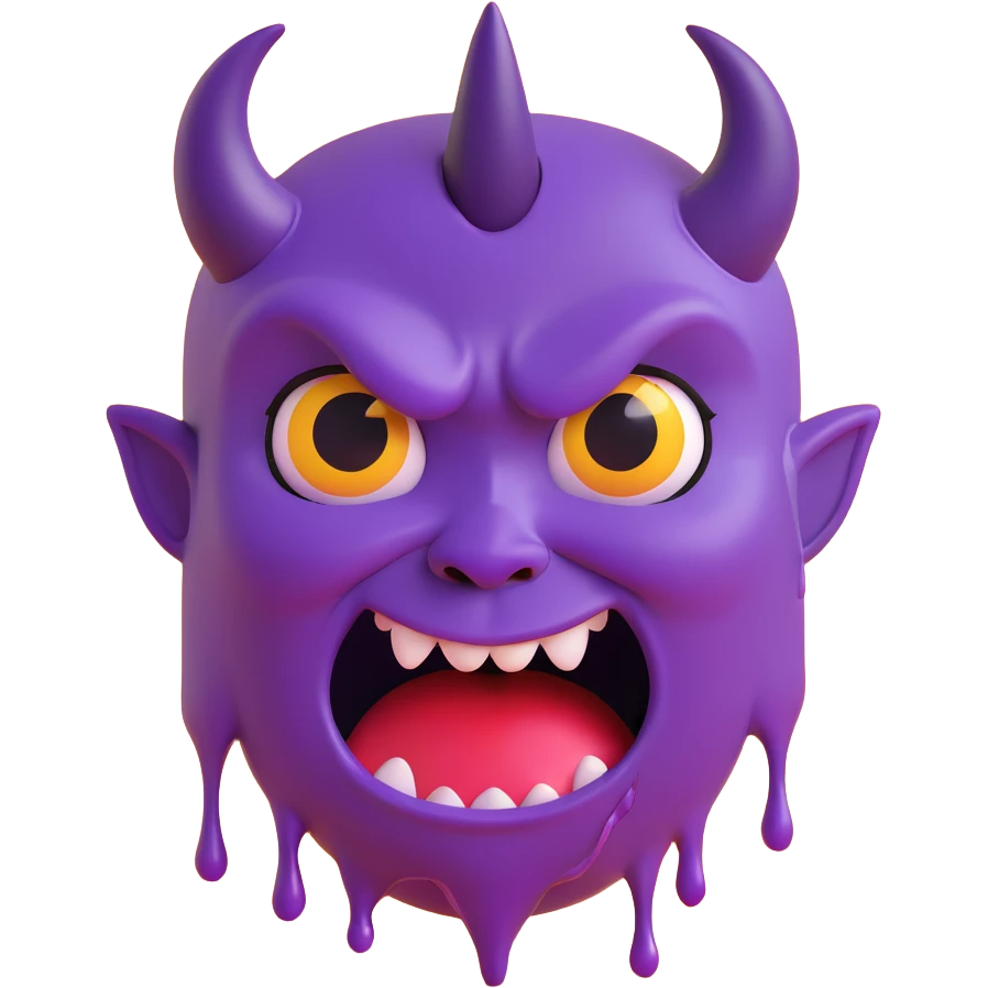 Purple devil cry with tears emoji