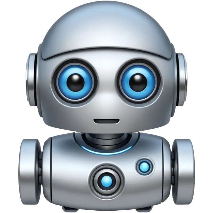 Make a tiny robot with one blue iea emoji