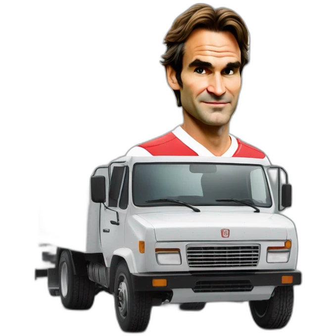 Roger Federer sur un camion emoji