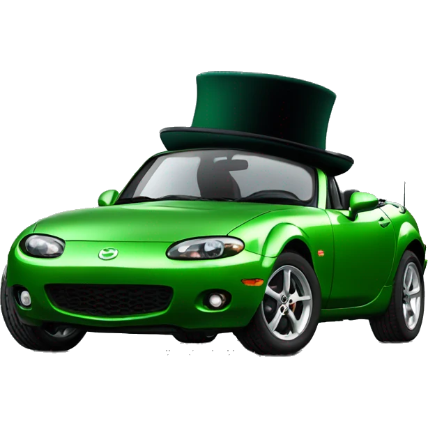 Mazda mx5 nb green with top hat emoji