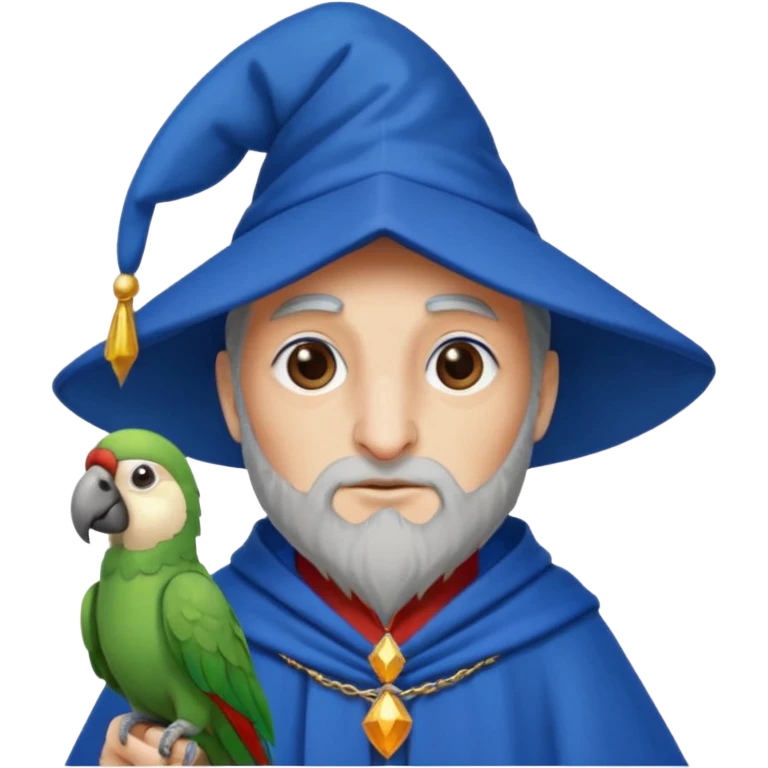 Zauberer mit Papagei Kopf emoji