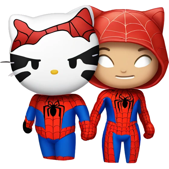 hello kitty and spider man  emoji