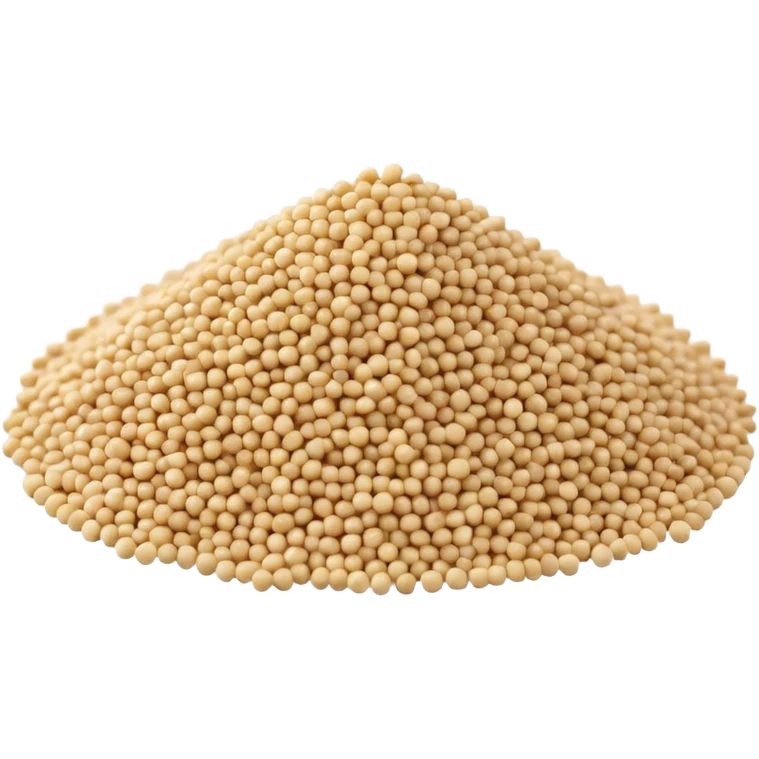 small pile of uncooked quinoa, tiny round grains, ivory, pale yellow, beige, dry and smooth, semi-glossy, natural matte, 3D-rendered, minimal, no faces emoji