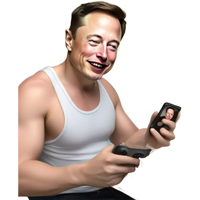 Photorealistic Elon Musk at the beach by the pool eating Bitcoin as Jeff Bezos takes photos  emoji