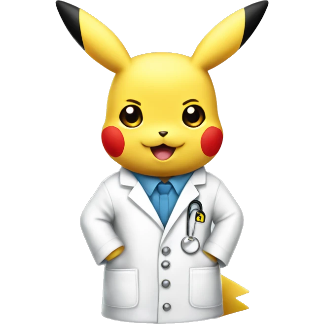 pikachu wears lab coat  emoji