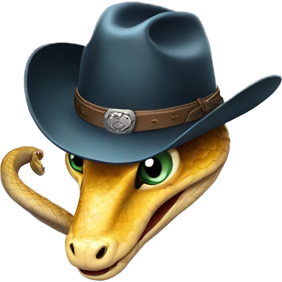 snake wearing a cowboy hat emoji