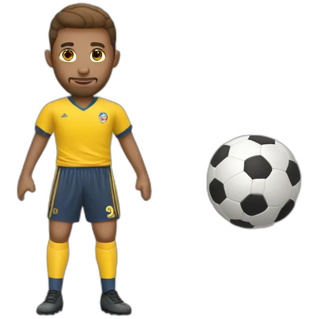 jugador de futbol con balon  emoji