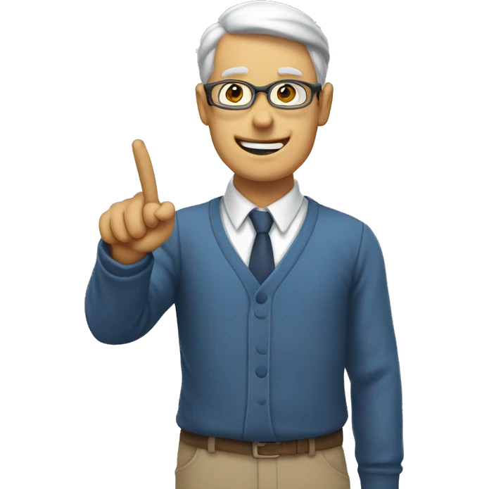 a teacher pointing a ruler at something emoji