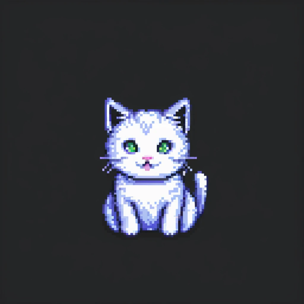 playful cat pixel art emoji