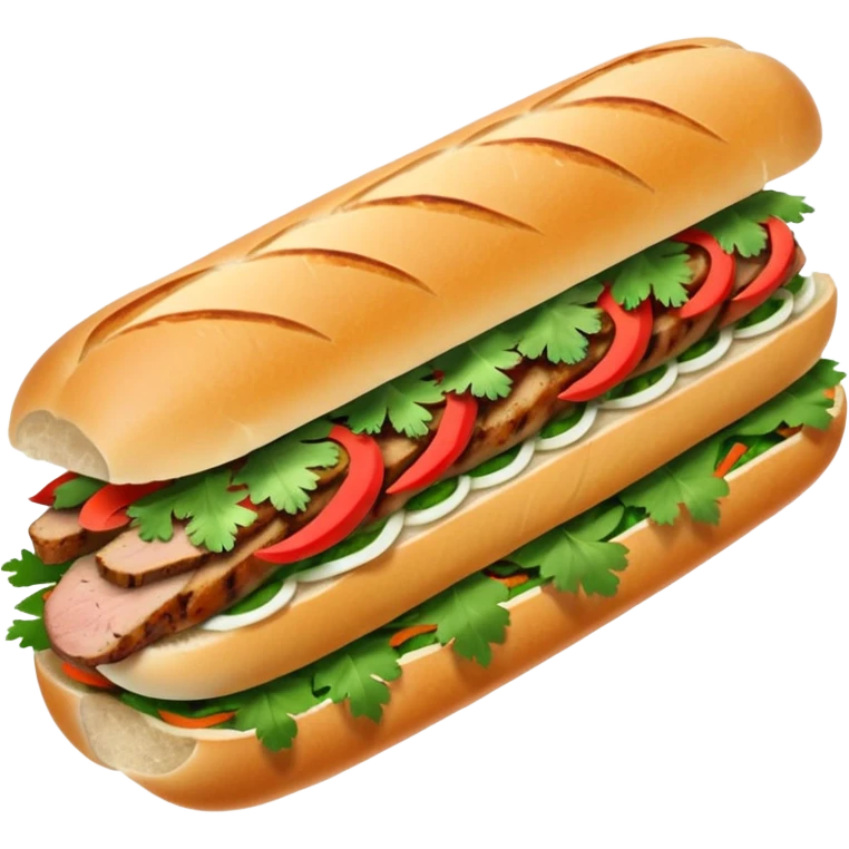 traditional banh mi with char grilled pork emoji