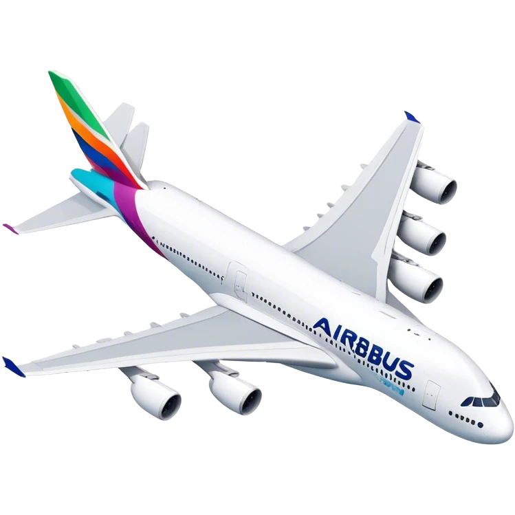 Airbus A380 - Airbus (Model Year: 2021) (Iconic colour: White with colorful tail) emoji