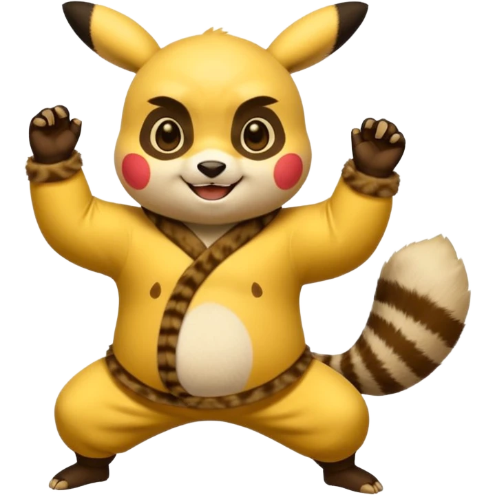 Pickachu with Kung fu panda po emoji