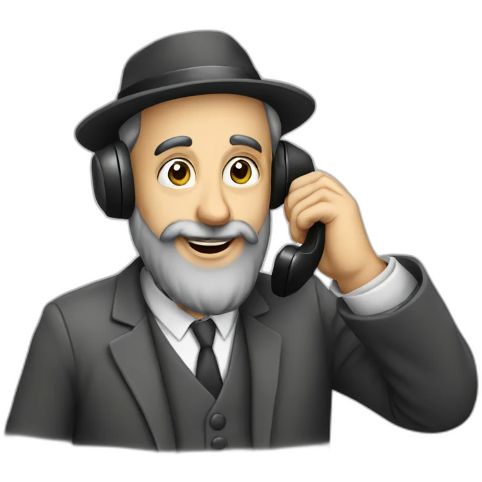 Rabbi answering phone emoji
