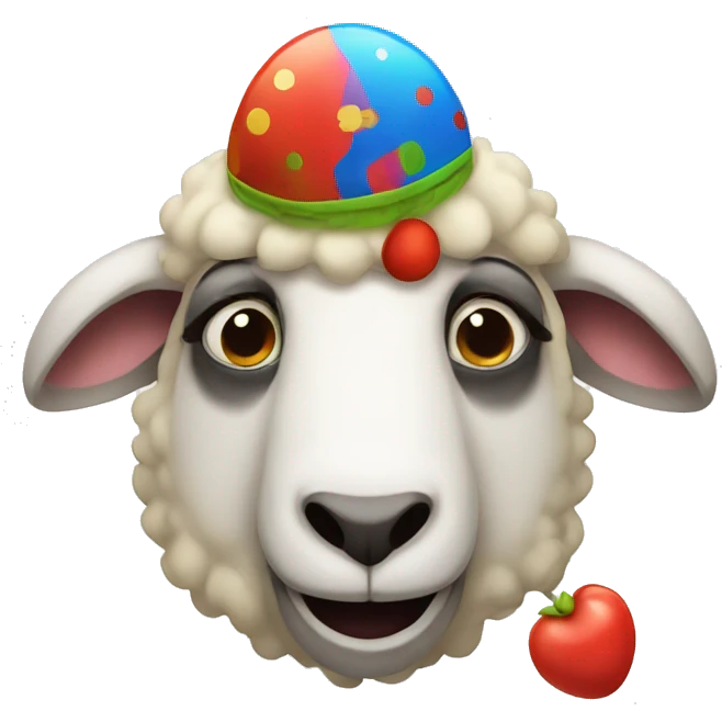 Funny sheep + clown emoji