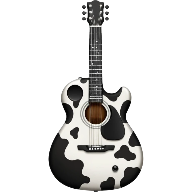 Cow print pattern guitar emoji