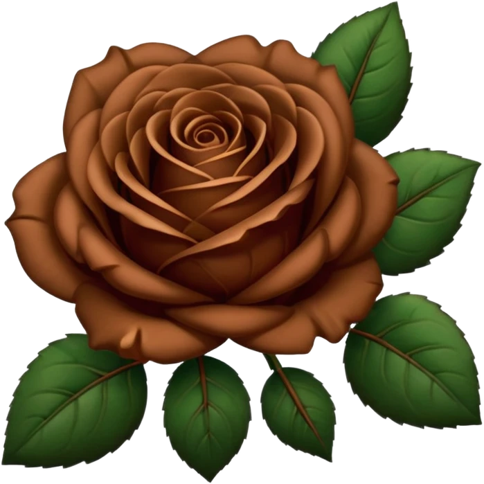 Brown roses with dark green leaves  emoji
