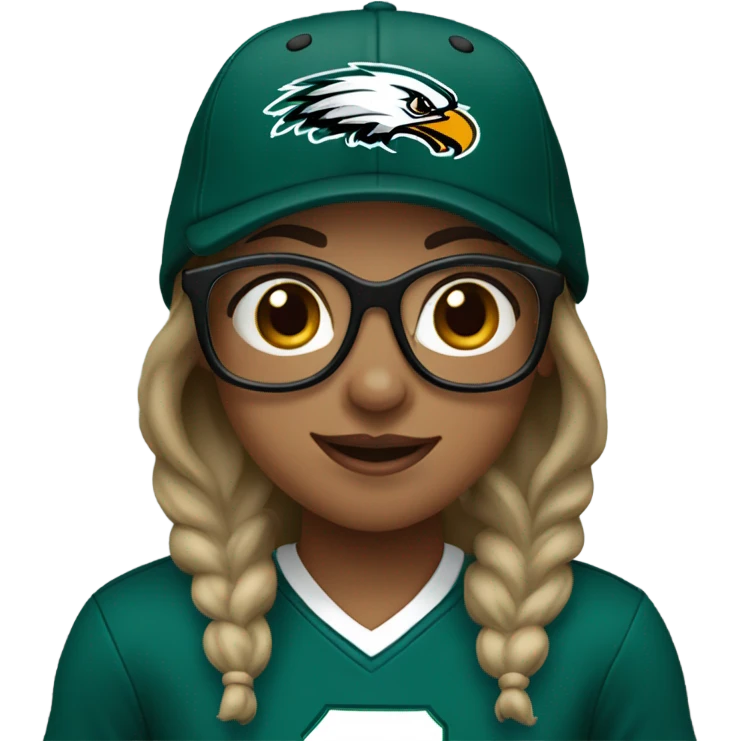 Eagles football girl with glasses  emoji