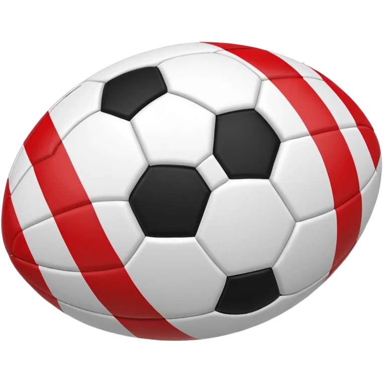 Oval Football Red white black stripes
 emoji