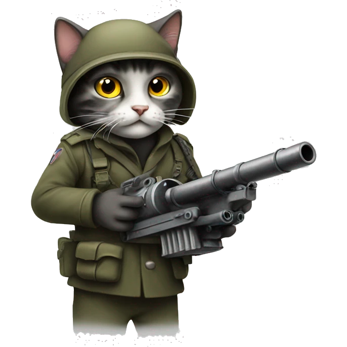 cat holding anti tank gun emoji
