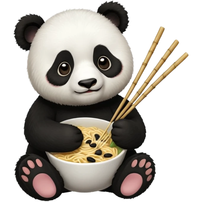 panda eating noodle emoji