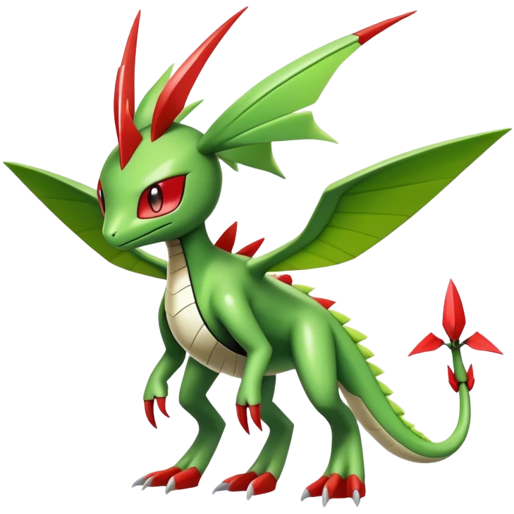 Cute Cool Edgy Shiny Futuristic Ethereal Legendary Kartana-Digimon-Schyther-Flygon-hybrid full body emoji