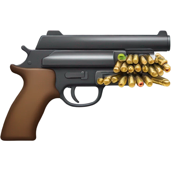 Riffle gun with so many bullets emoji
