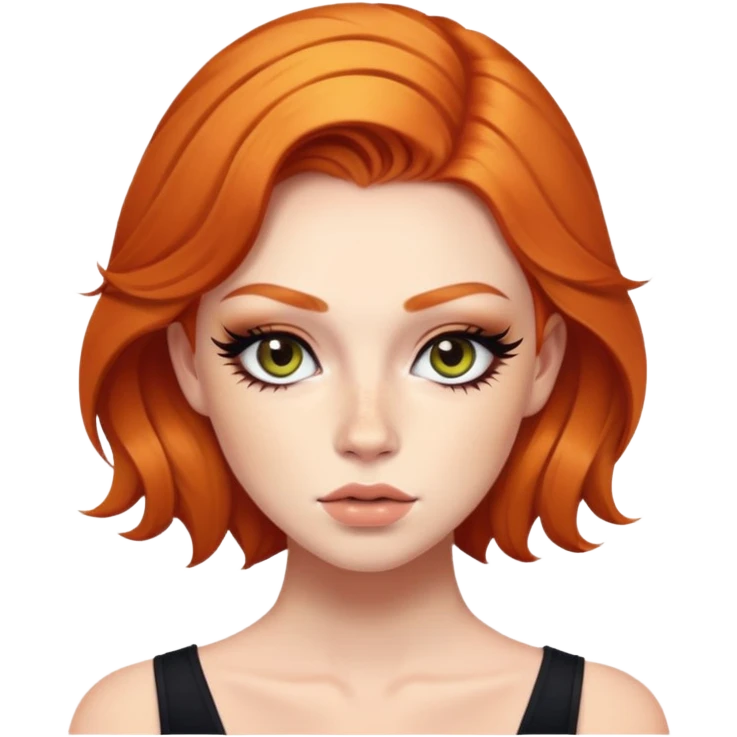 pretty ginger baddie with eyeliner  emoji
