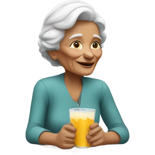 Old lady having a drink  emoji