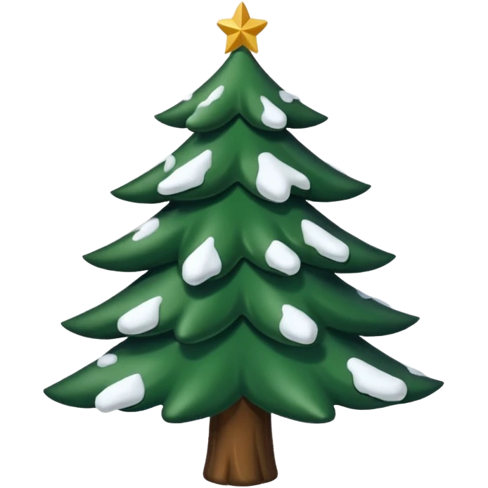 Sapin de Noël avec de la neige  sur les branches  emoji