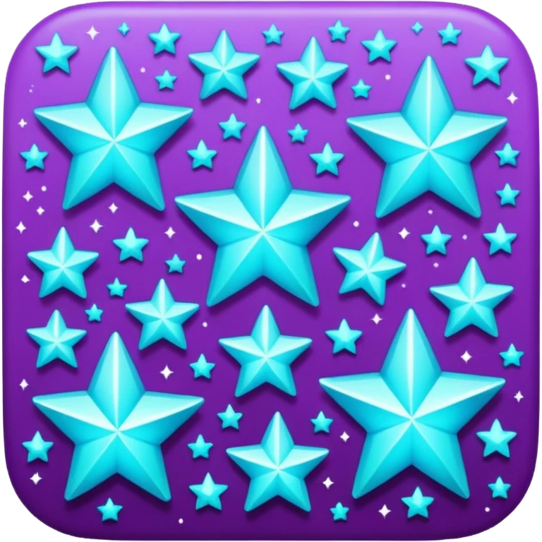 glitter purple and cian stars emoji