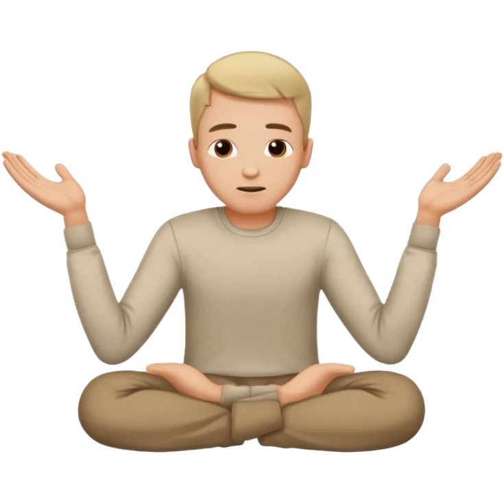 man lying face down on the ground with hands together raised up in a begging gesture, simple and clear emoji