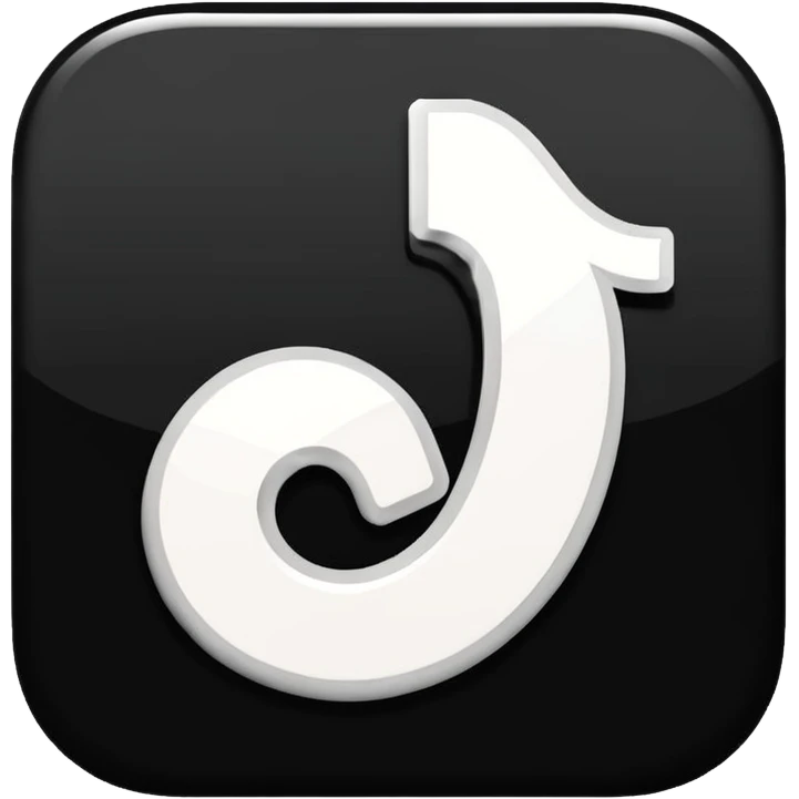 fais moi le logo tiktok en brillant stp noir et blanc emoji