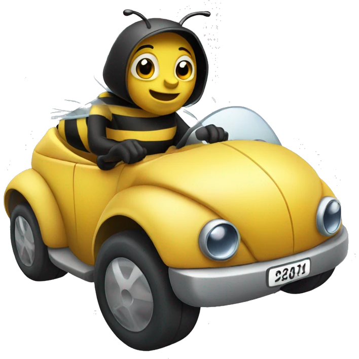 Bee driving a car emoji