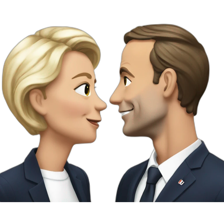Macron qui fait un bisou à lepen emoji