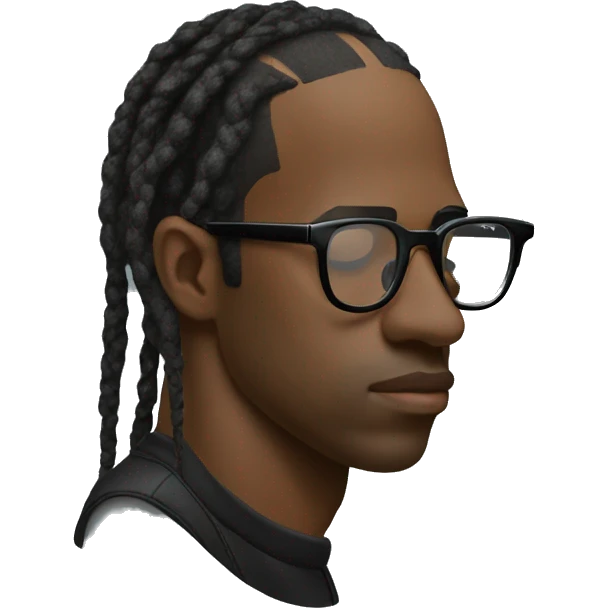 Travis Scott side view wear glasses emoji