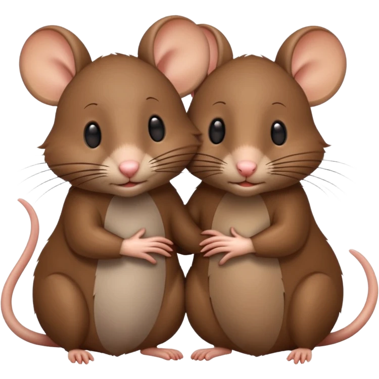 Two rats hug each other  emoji