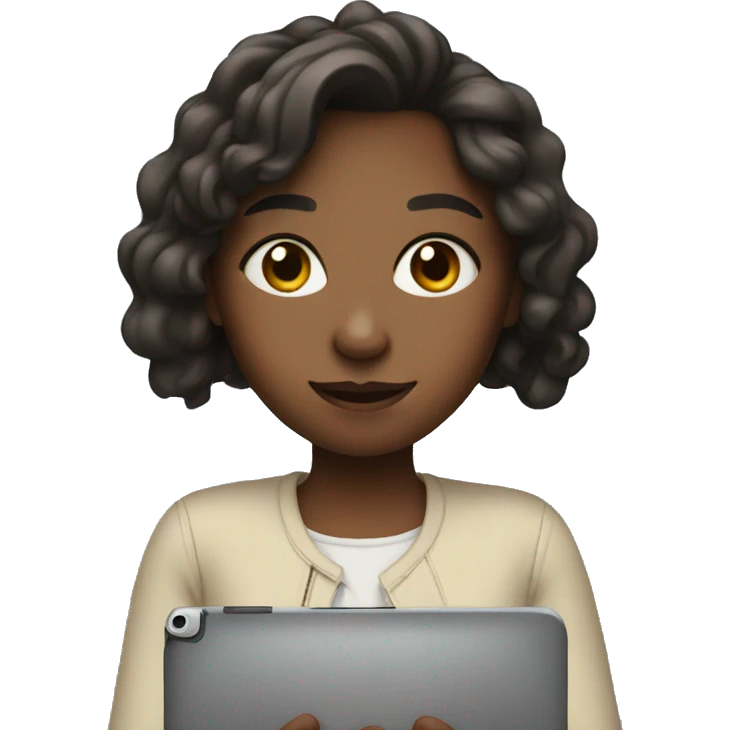 a girl with an ipad emoji