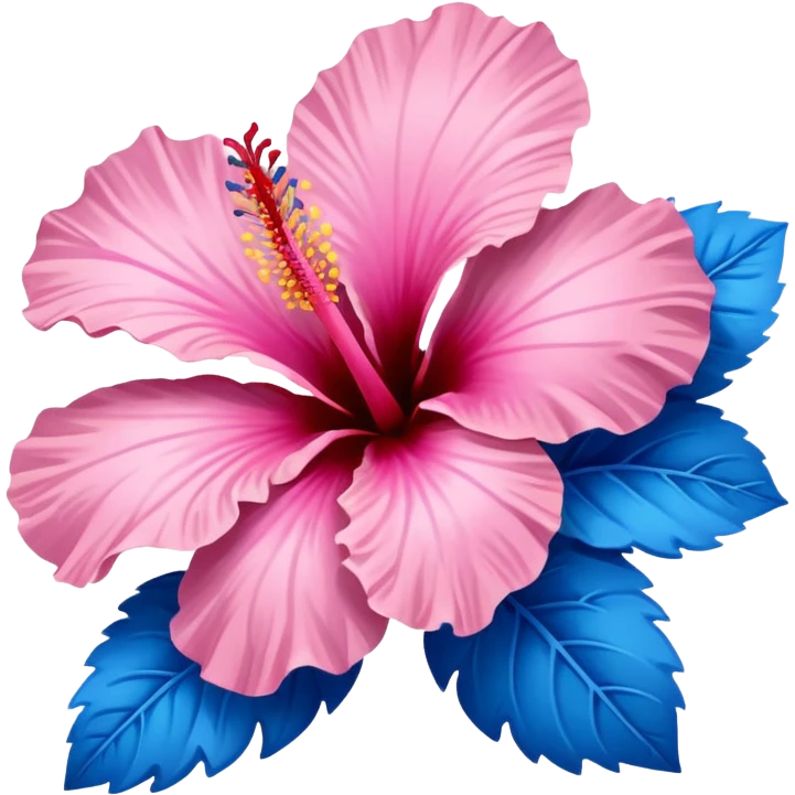 Pink and blue hibiscus  emoji