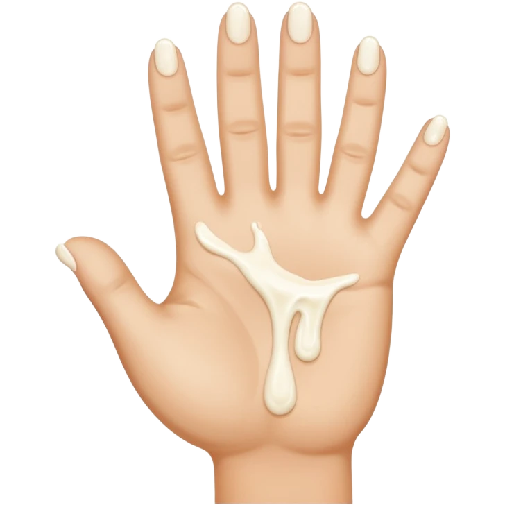 milk dripping directly off palm of hand with 5 fingers emoji