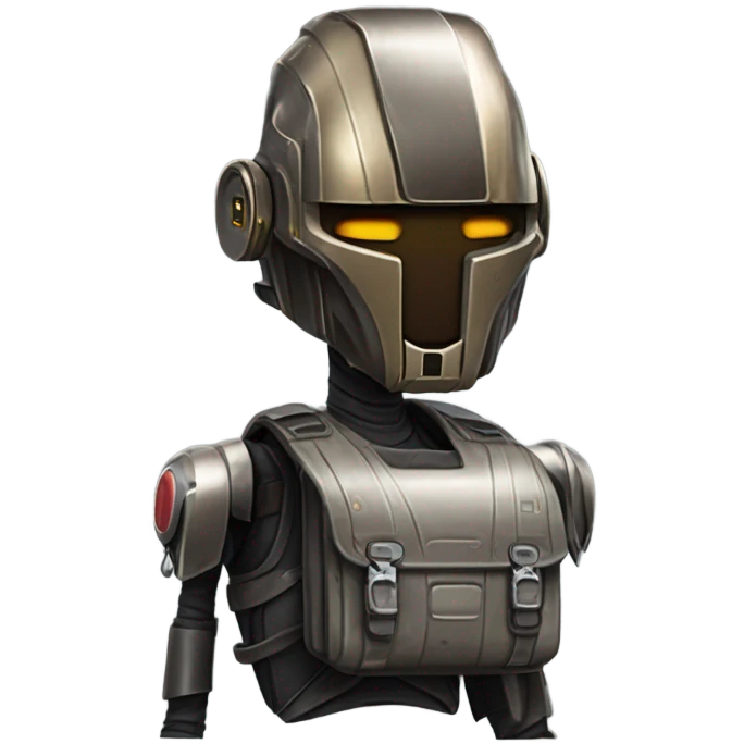 bounty hunter protocol droid wearing backpack and saddlebags emoji