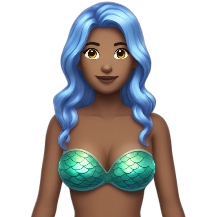 fullbody mermaid bra cleavage cute adorable nice emote emoji