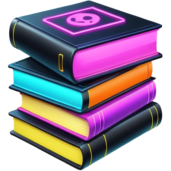 books cyberpunk neon emoji