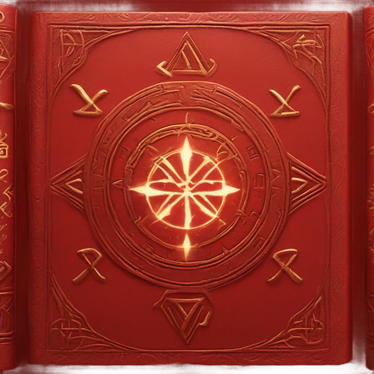 red magical elemental book emoji
