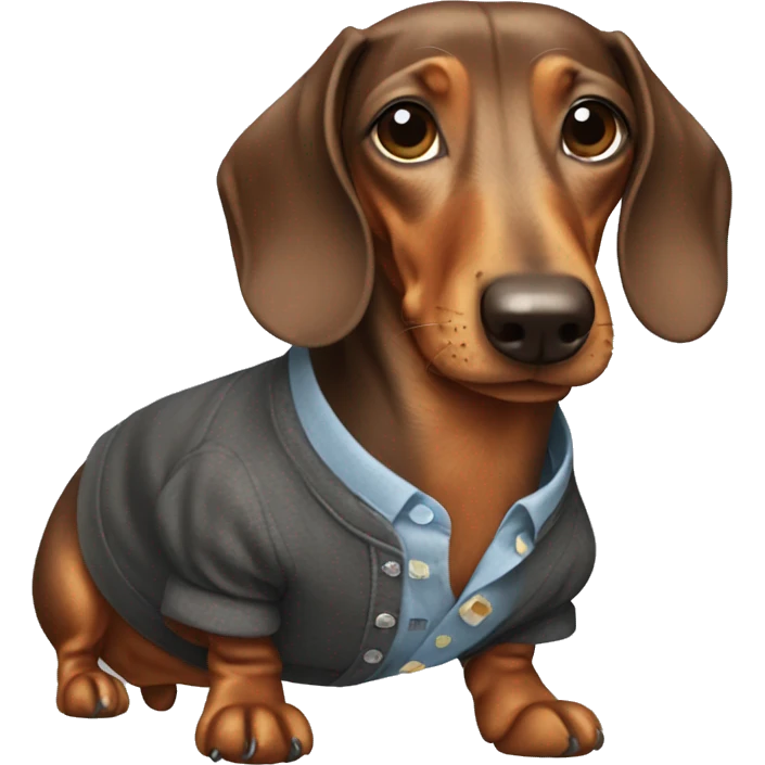 Dachshund wearing clothes emoji