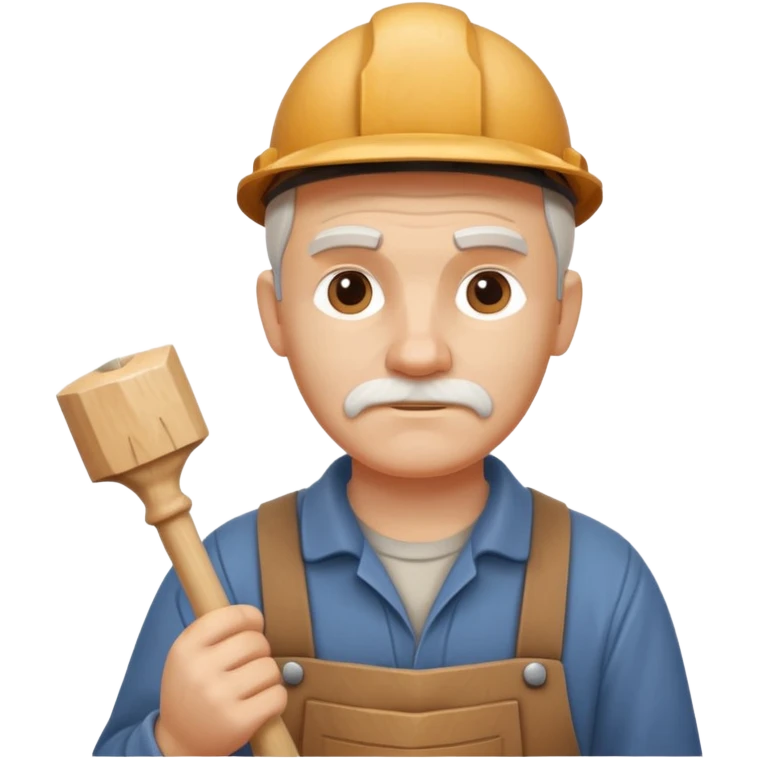 wood carving carpenter portrait, head and shoulders only, carving wooden figure with chisel, wood shavings visible, focused craftsman expression, artisan workshop vibe, 3D cartoon style, mobile game icon style, clean background, no text, no watermark
 emoji