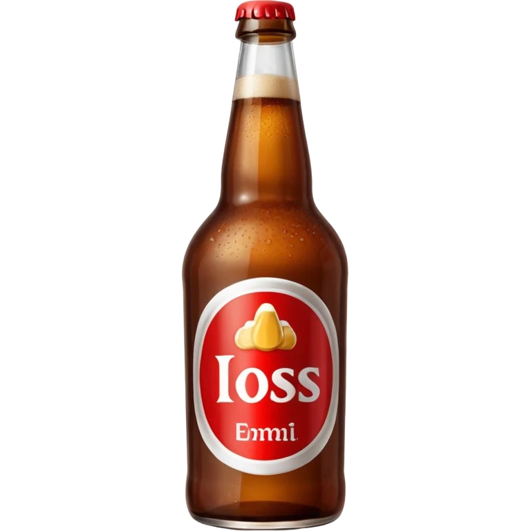 generic brown beer bottle with a red label emoji