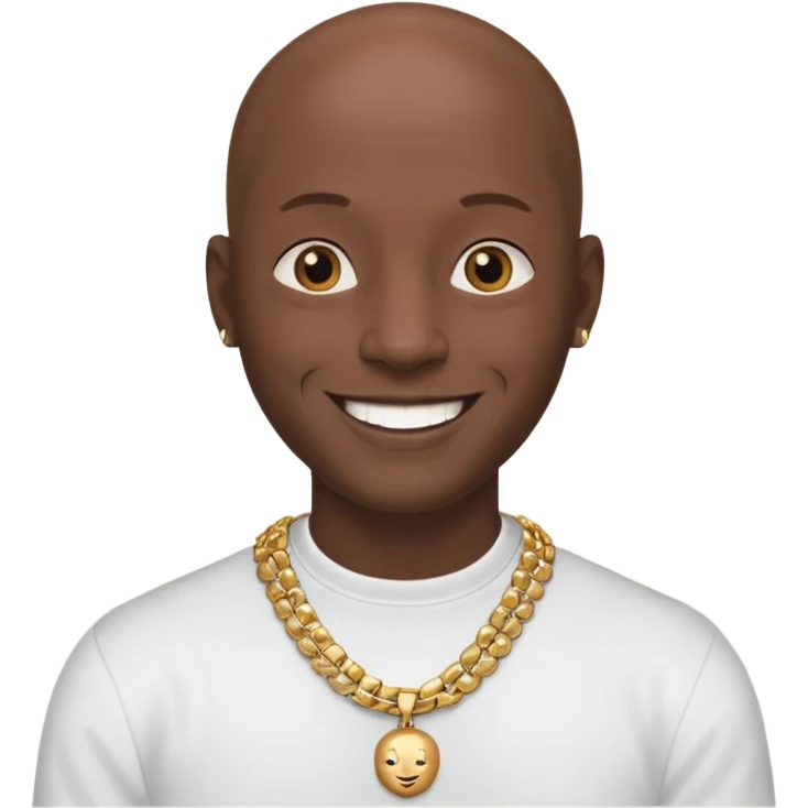 a bald man with necklace emoji
