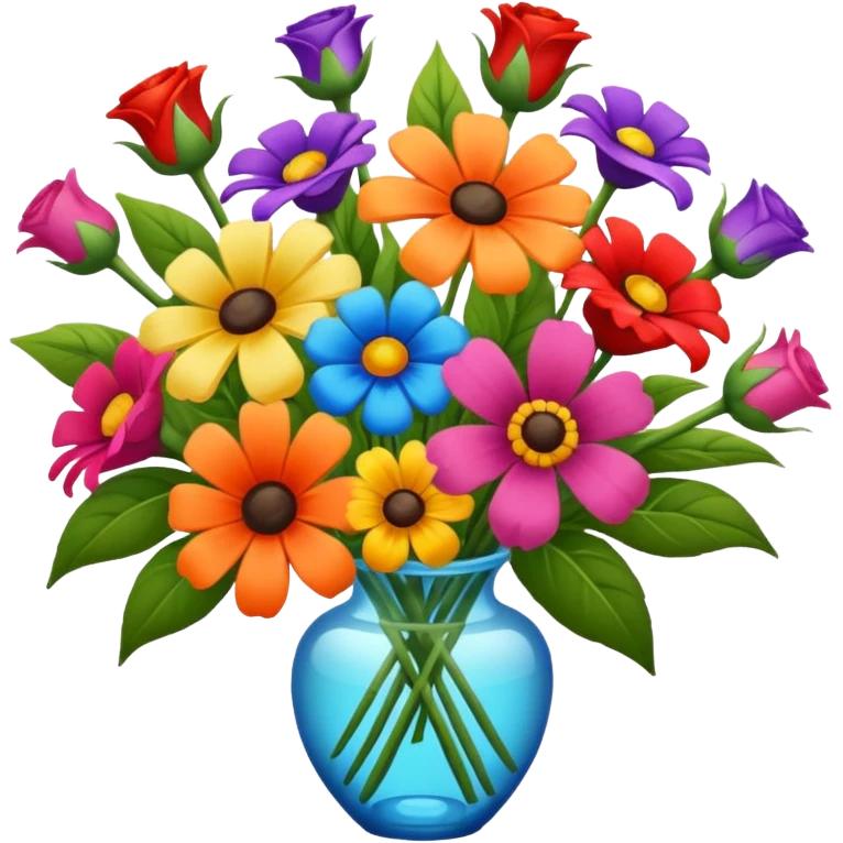 Realistic bouquet of flowers, vibrant, Thomas Kincaid style emoji